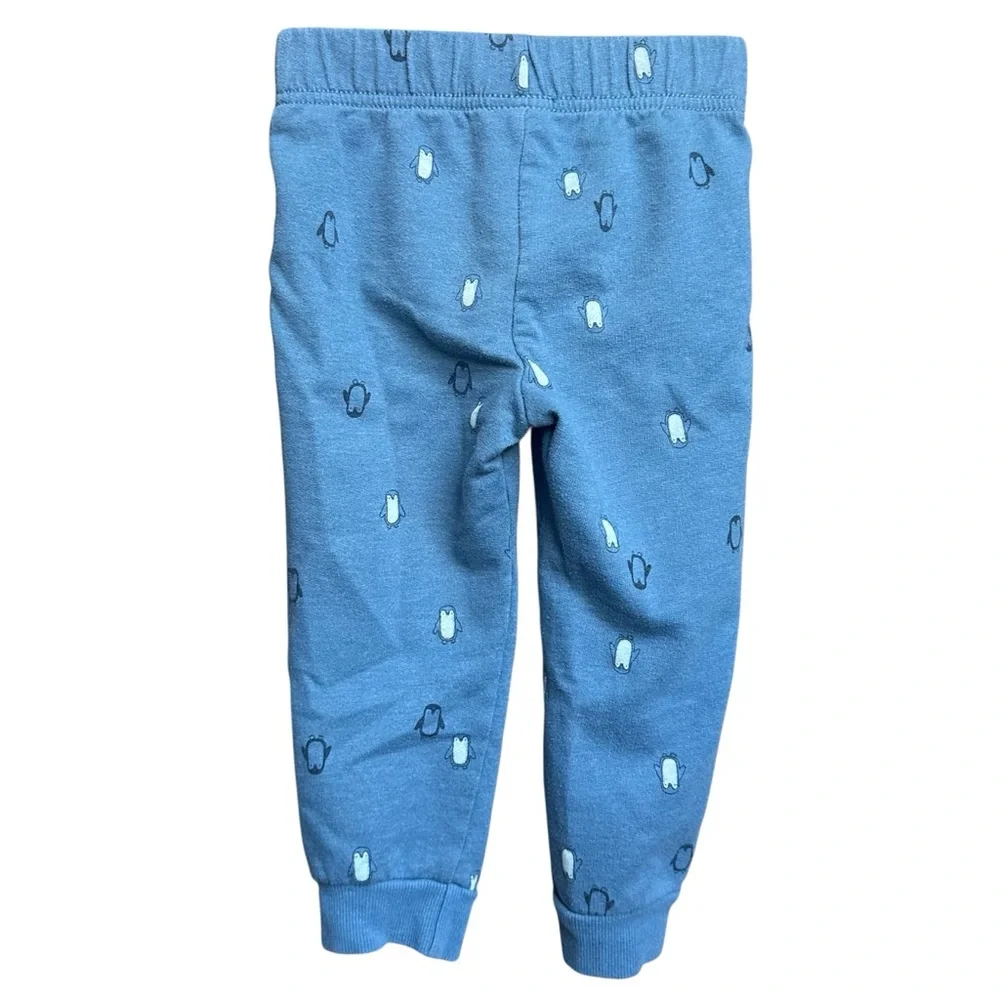 Carter's 3T Boys Blue cotton Penguin joggers sweatpants lounge pants